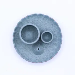 Palo Santo Stick & Smudge Holder – Lotus Flower – Blue | www.artisangoods.co.uk 3