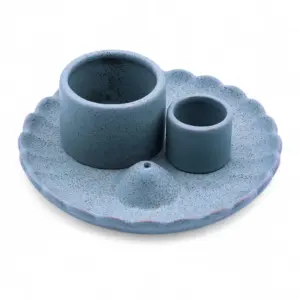 Palo Santo Stick & Smudge Holder – Lotus Flower – Blue | www.artisangoods.co.uk 2