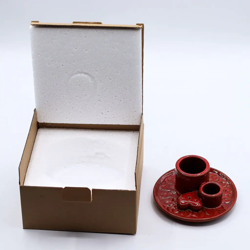 Palo Santo Stick & Smudge Holder – Mandala – Red with Heart Gloss | www.artisangoods.co.uk 3