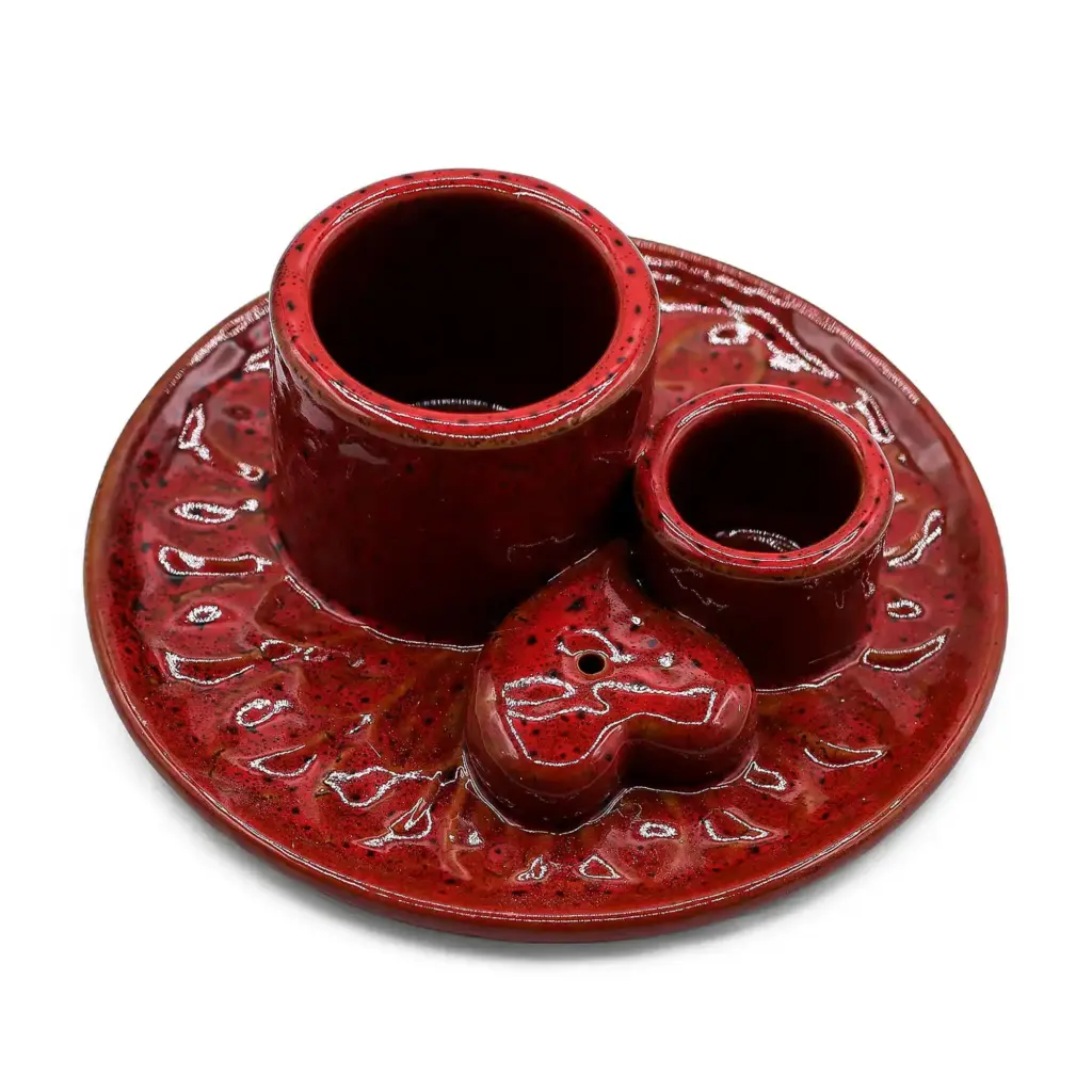 Palo Santo Stick & Smudge Holder – Mandala – Red with Heart Gloss | www.artisangoods.co.uk Palo Santo Stick & Smudge Holder – Mandala – Red with Heart Gloss | www.artisangoods.co.uk