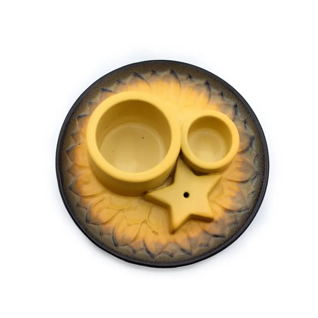 Palo Santo Stick & Smudge Holder – Mandala – Sand & Grey | www.artisangoods.co.uk 3