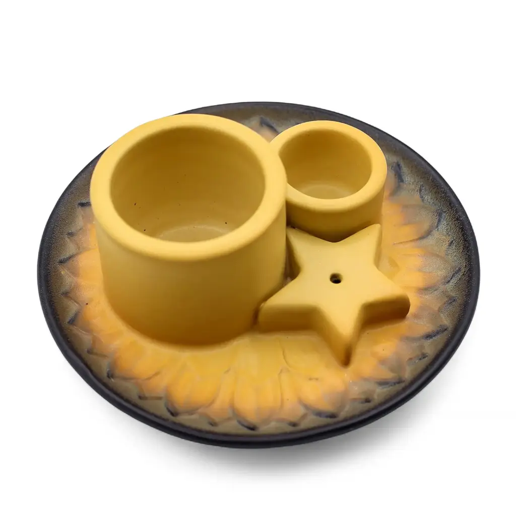 Palo Santo Stick & Smudge Holder – Mandala – Sand & Grey | www.artisangoods.co.uk