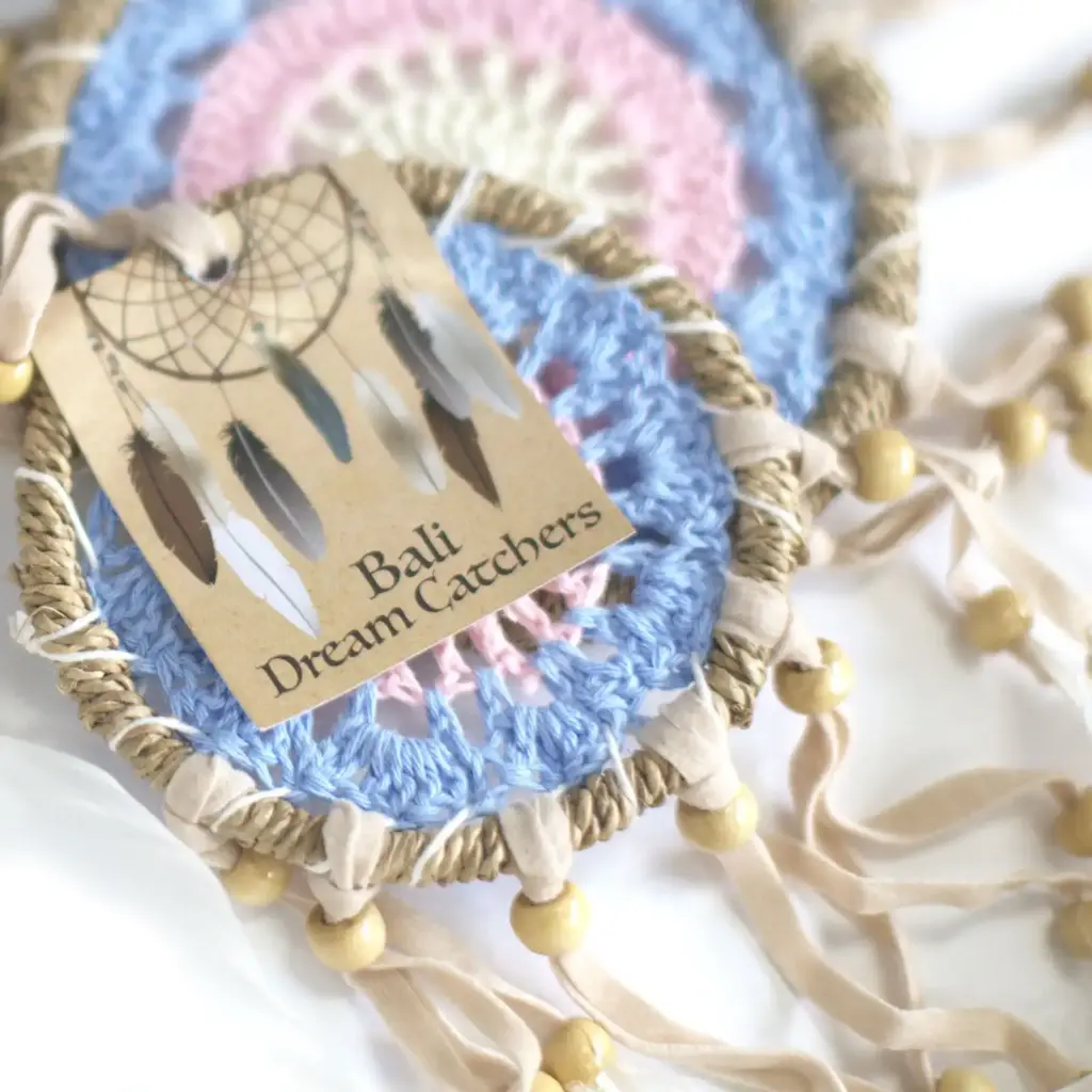 Pastel Blue Macramé Dream Catcher 16cm (asst colours) | www.artisangoods.co.uk 5