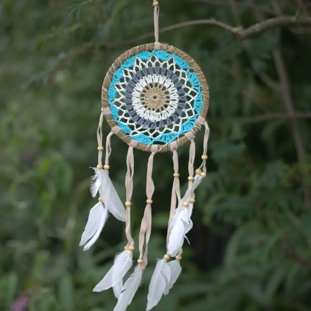 Pastel Blue Macramé Dream Catcher 16cm (asst colours) | www.artisangoods.co.uk 2