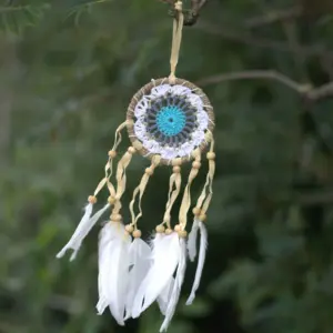 Pastel Blue Macramé Dream Catcher 9cm (asst colours) | www.artisangoods.co.uk 4