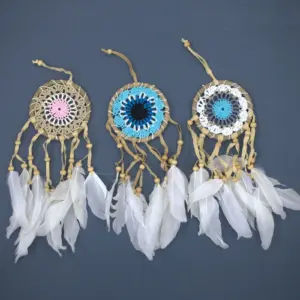Pastel Blue Macramé Dream Catcher 9cm (asst colours) | www.artisangoods.co.uk 2