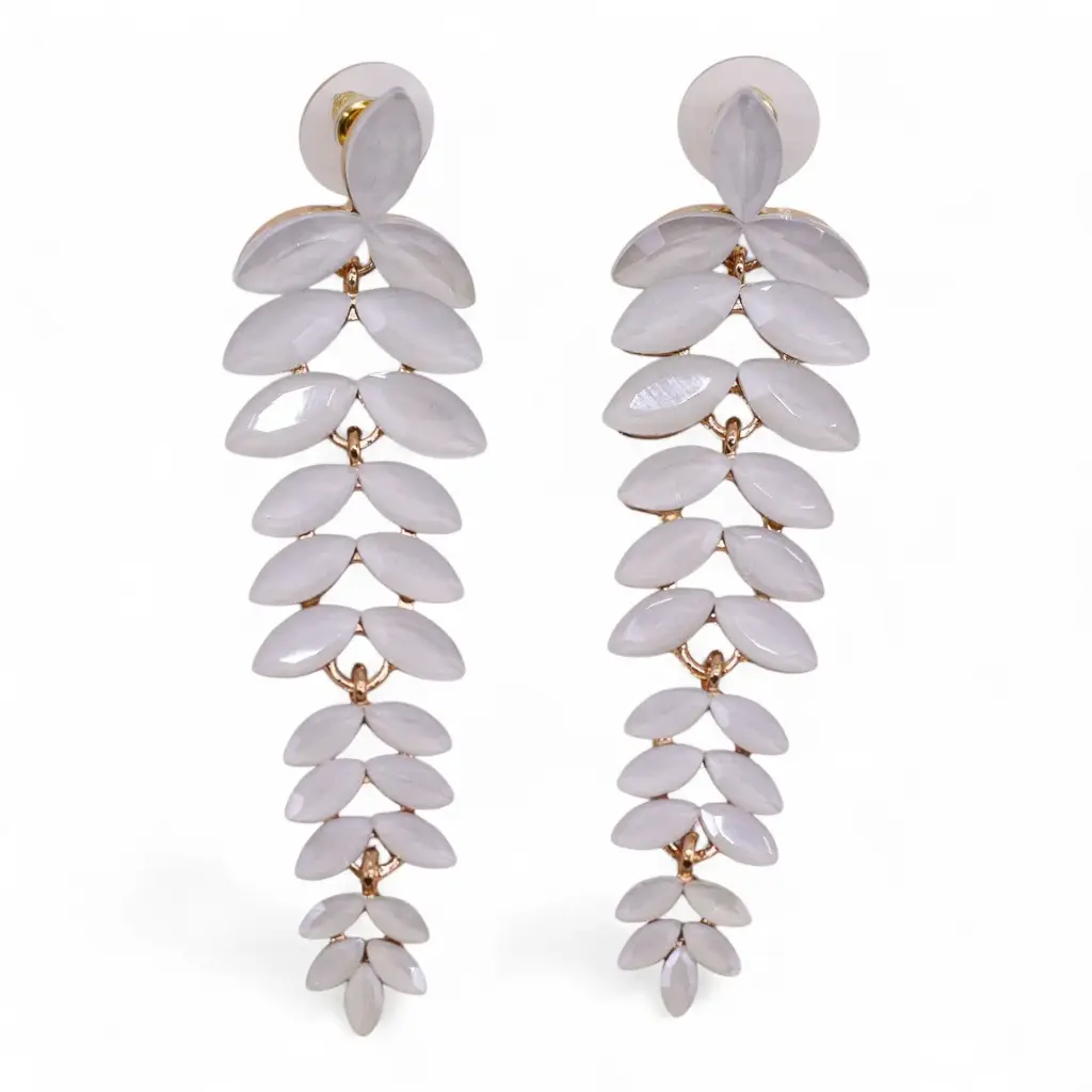 Pearl – Vintage Glass – Long Drop – Earrings | www.artisangoods.co.uk