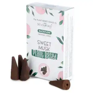 Plant Based Backflow Incense Cones – Sweet Musk | www.artisangoods.co.uk 1