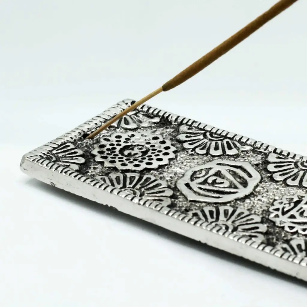 Polished Aluminium Chakra Long Incense Holder 23cm | www.artisangoods.co.uk 3