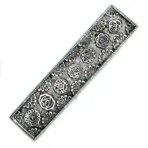 Polished Aluminium Chakra Long Incense Holder 23cm | www.artisangoods.co.uk 1
