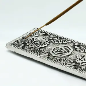 Polished Aluminium Chakra Long Incense Holder 23cm | www.artisangoods.co.uk 3