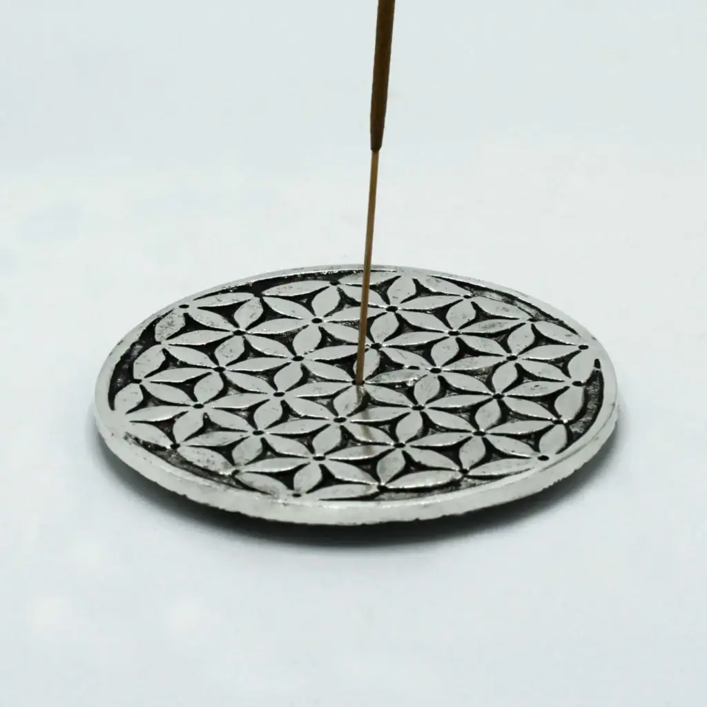 Polished Aluminium Flower of Life Incense Holder 11cm | www.artisangoods.co.uk 2 Polished Aluminium Flower of Life Incense Holder 11cm | www.artisangoods.co.uk 2