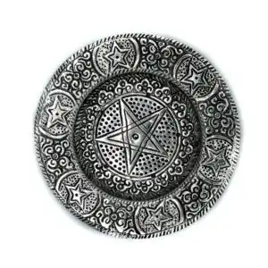 Polished Aluminium Pentagram Incense Holder 11.5cm | www.artisangoods.co.uk 1