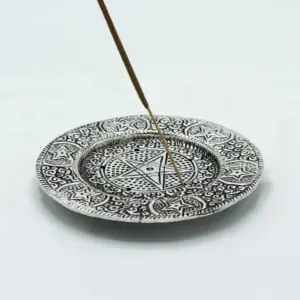 Polished Aluminium Pentagram Incense Holder 11.5cm | www.artisangoods.co.uk 2