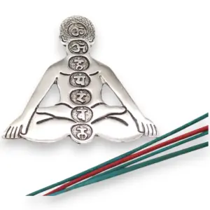 Polished Aluminum Seven Chakra Yoga Incense Holder | www.artisangoods.co.uk 4