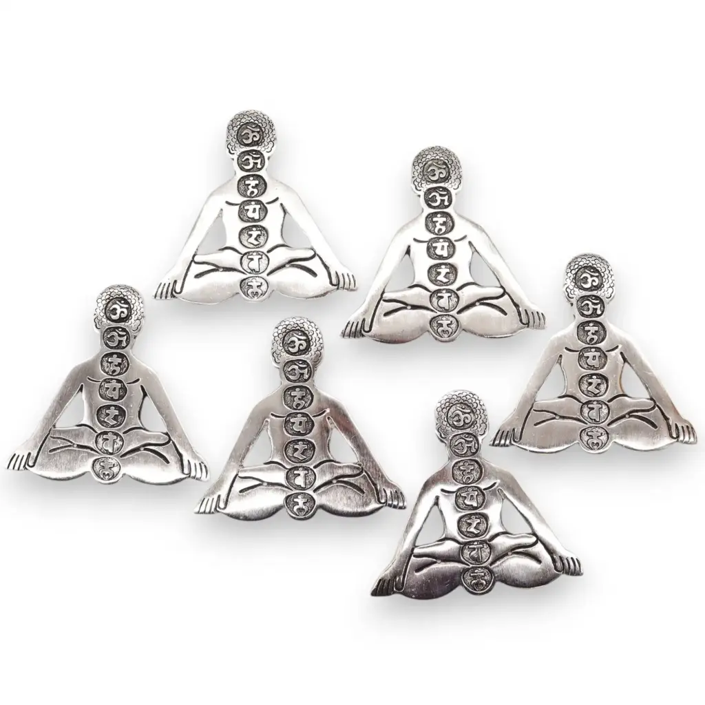Polished Aluminum Seven Chakra Yoga Incense Holder | www.artisangoods.co.uk 5