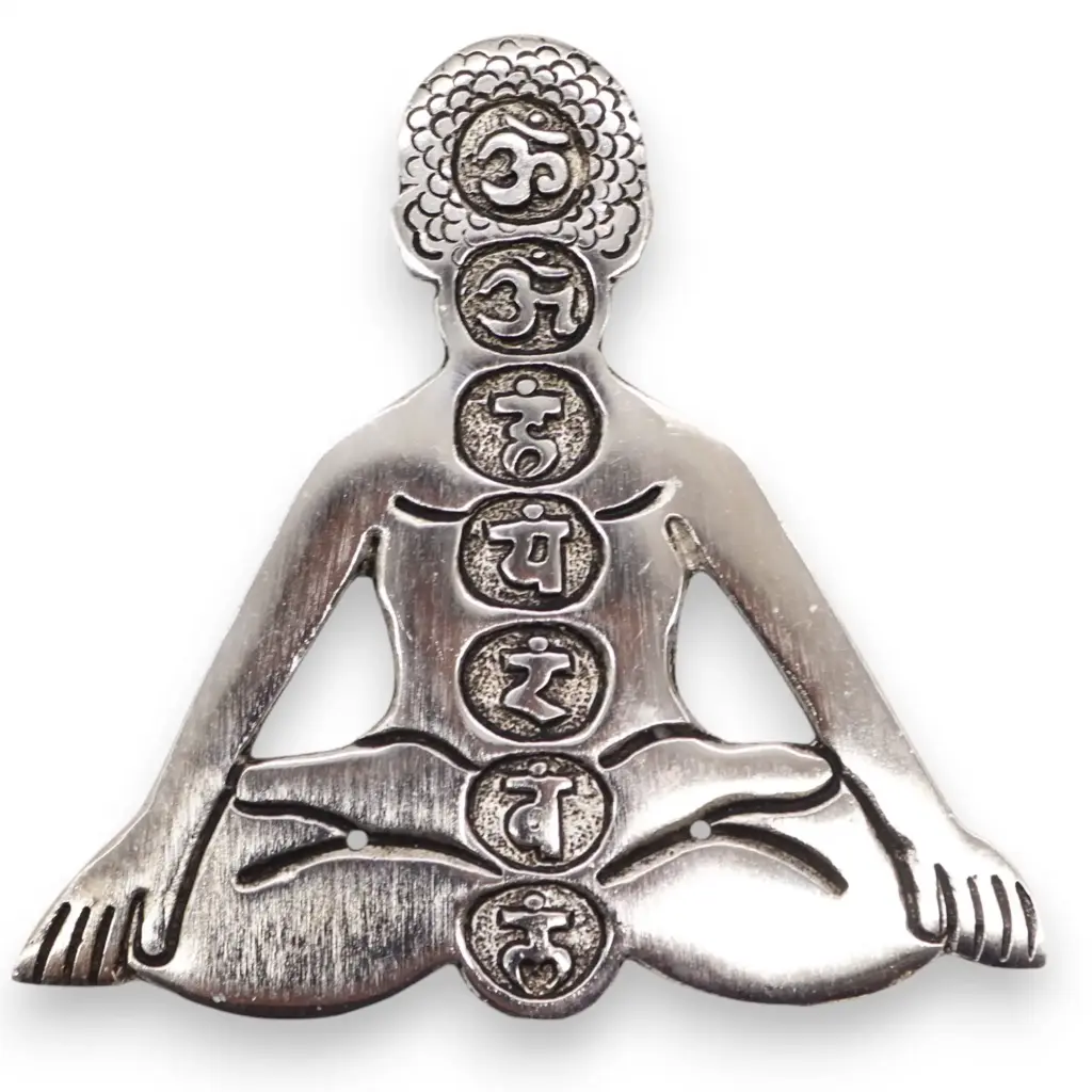 Polished Aluminum Seven Chakra Yoga Incense Holder | www.artisangoods.co.uk