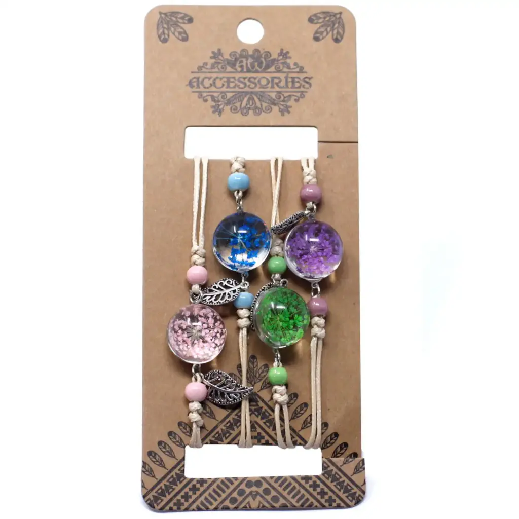 Pressed Flowers – Pretty Flower & Leaf Braclet | www.artisangoods.co.uk