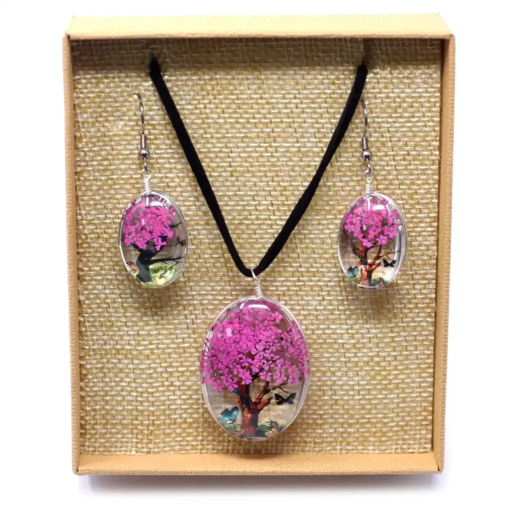 Pressed Flowers – Tree of Life set – Bright Pink | www.artisangoods.co.uk 2