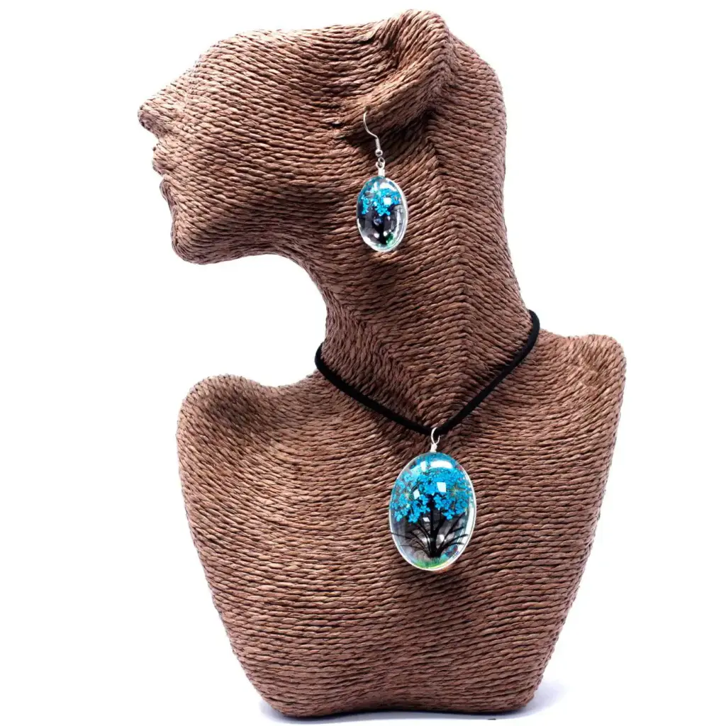 Pressed Flowers – Tree of Life set – Teal | www.artisangoods.co.uk