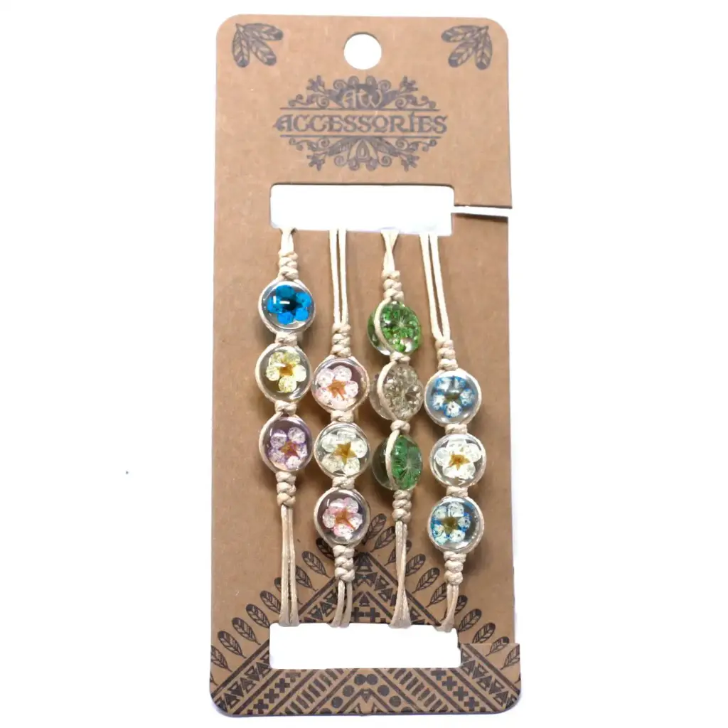 Pressed Flowers – Tri-Flower Braclet | www.artisangoods.co.uk