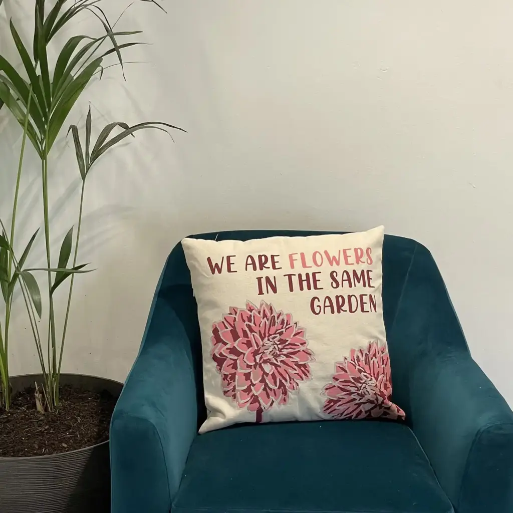 Printed Cotton Cushion Cover – We are Flowers – Olive, Pink and Natural | www.artisangoods.co.uk 11 Printed Cotton Cushion Cover – We are Flowers – Olive, Pink and Natural | www.artisangoods.co.uk 11