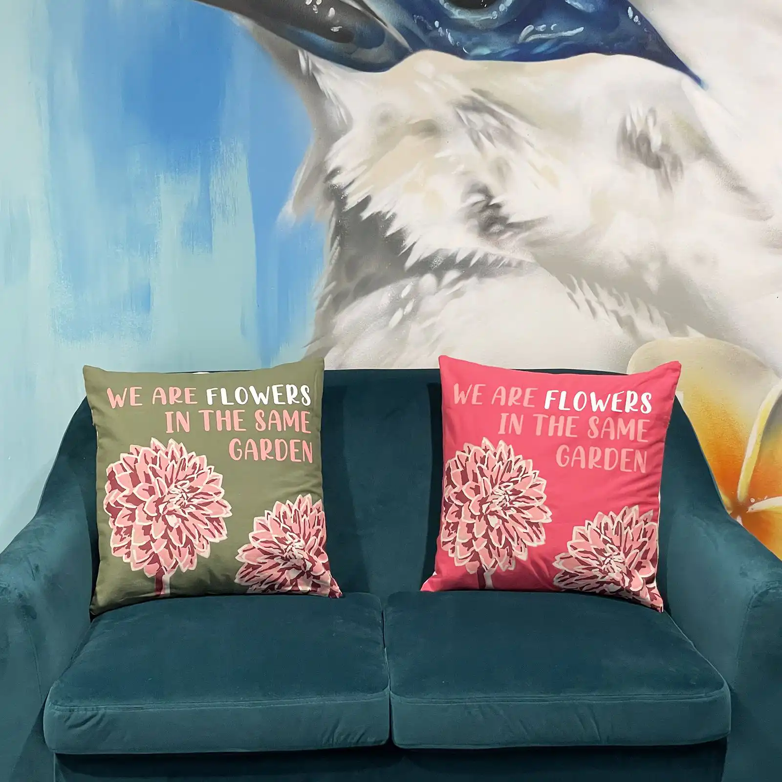 Printed Cotton Cushion Cover – We are Flowers – Olive, Pink and Natural | www.artisangoods.co.uk 11 Printed Cotton Cushion Cover – We are Flowers – Olive, Pink and Natural | www.artisangoods.co.uk 10