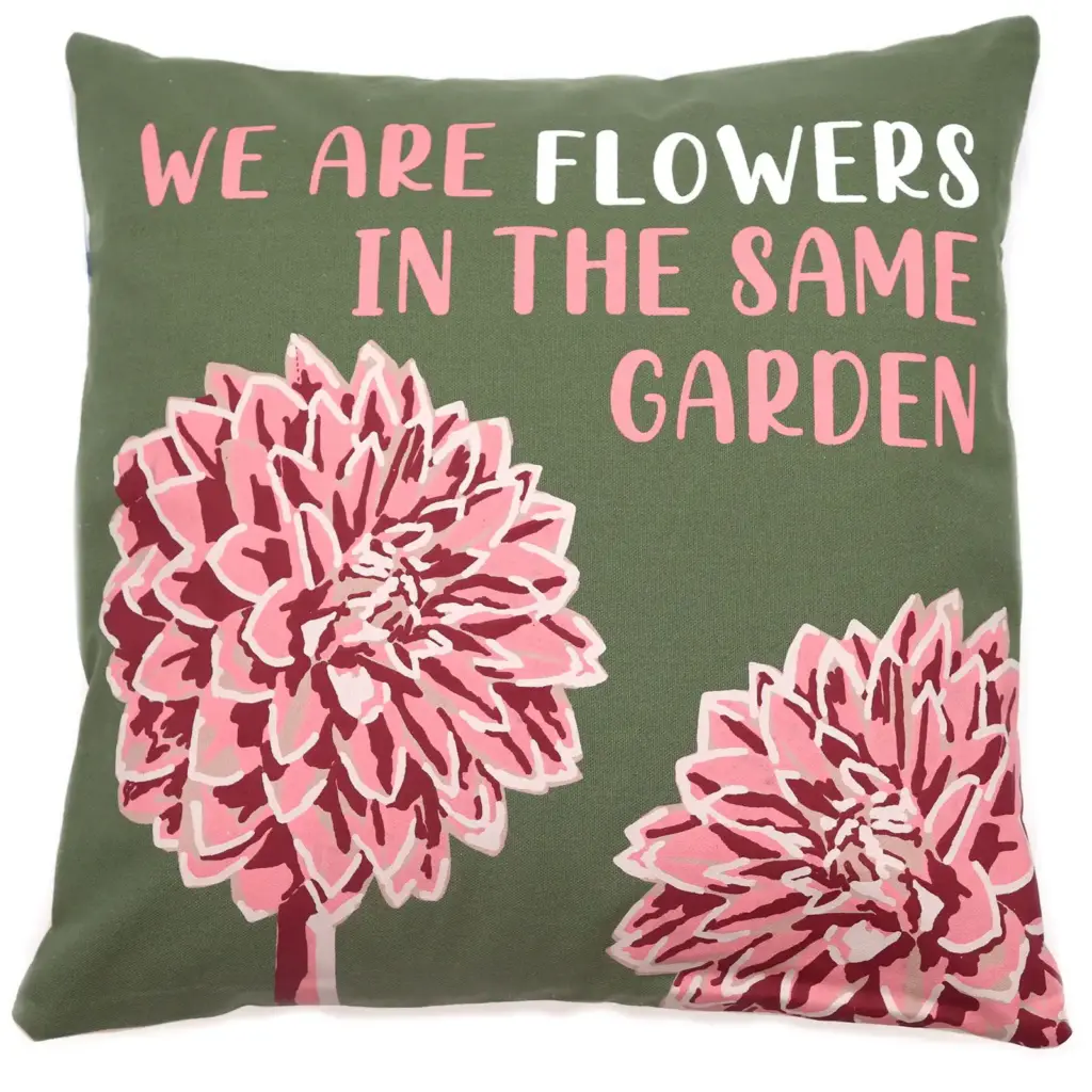 Printed Cotton Cushion Cover – We are Flowers – Olive, Pink and Natural | www.artisangoods.co.uk 7 Printed Cotton Cushion Cover – We are Flowers – Olive, Pink and Natural | www.artisangoods.co.uk 7