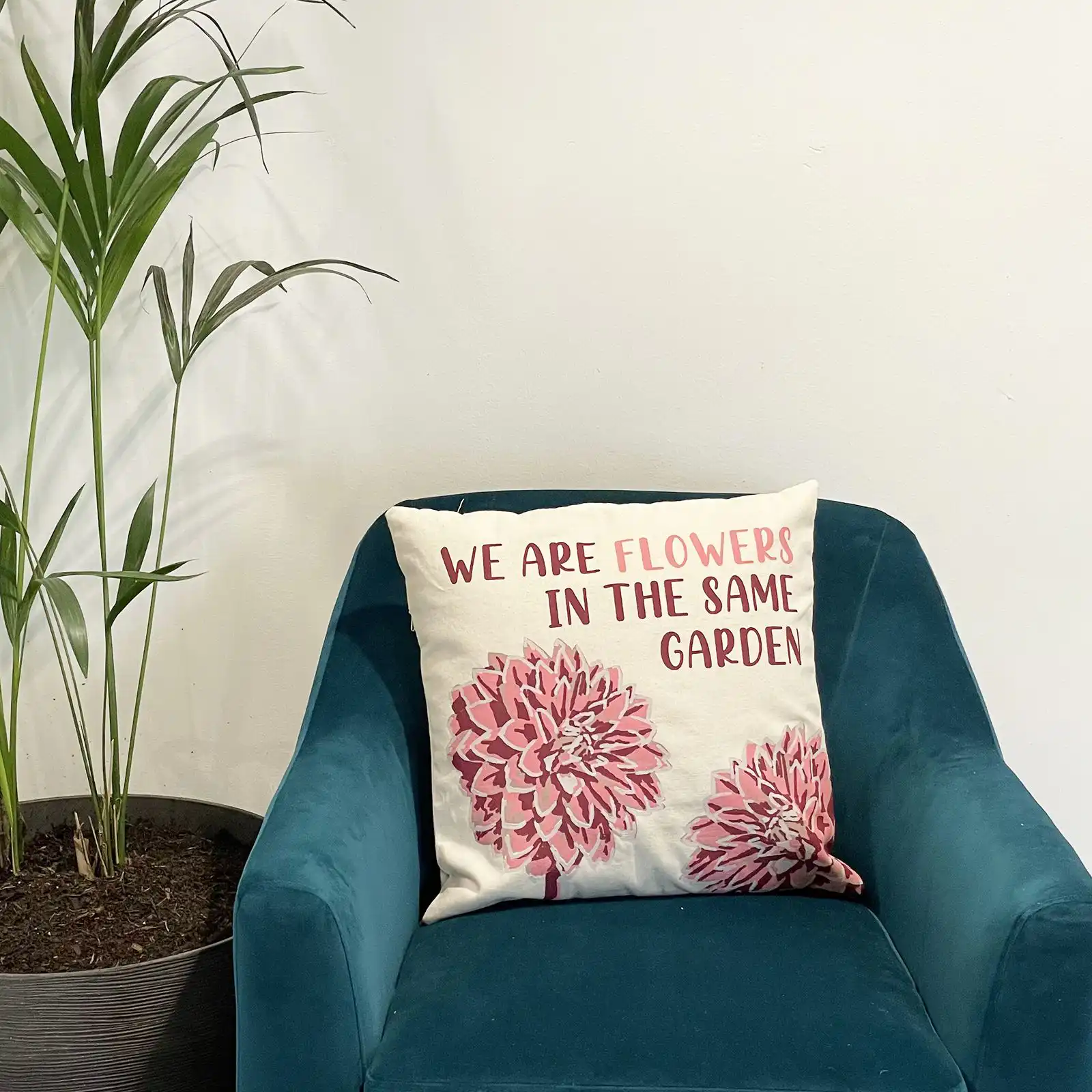 Printed Cotton Cushion Cover – We are Flowers – Olive, Pink and Natural | www.artisangoods.co.uk 14 Printed Cotton Cushion Cover – We are Flowers – Olive, Pink and Natural | www.artisangoods.co.uk 13