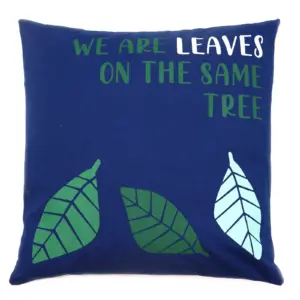 Printed Cotton Cushion Cover – We are Leaves – Yellow, Blue and Natural | www.artisangoods.co.uk 6