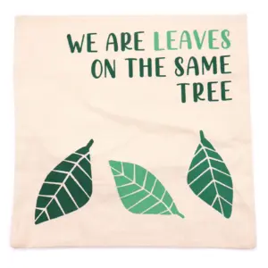 Printed Cotton Cushion Cover – We are Leaves – Yellow, Blue and Natural | www.artisangoods.co.uk 5