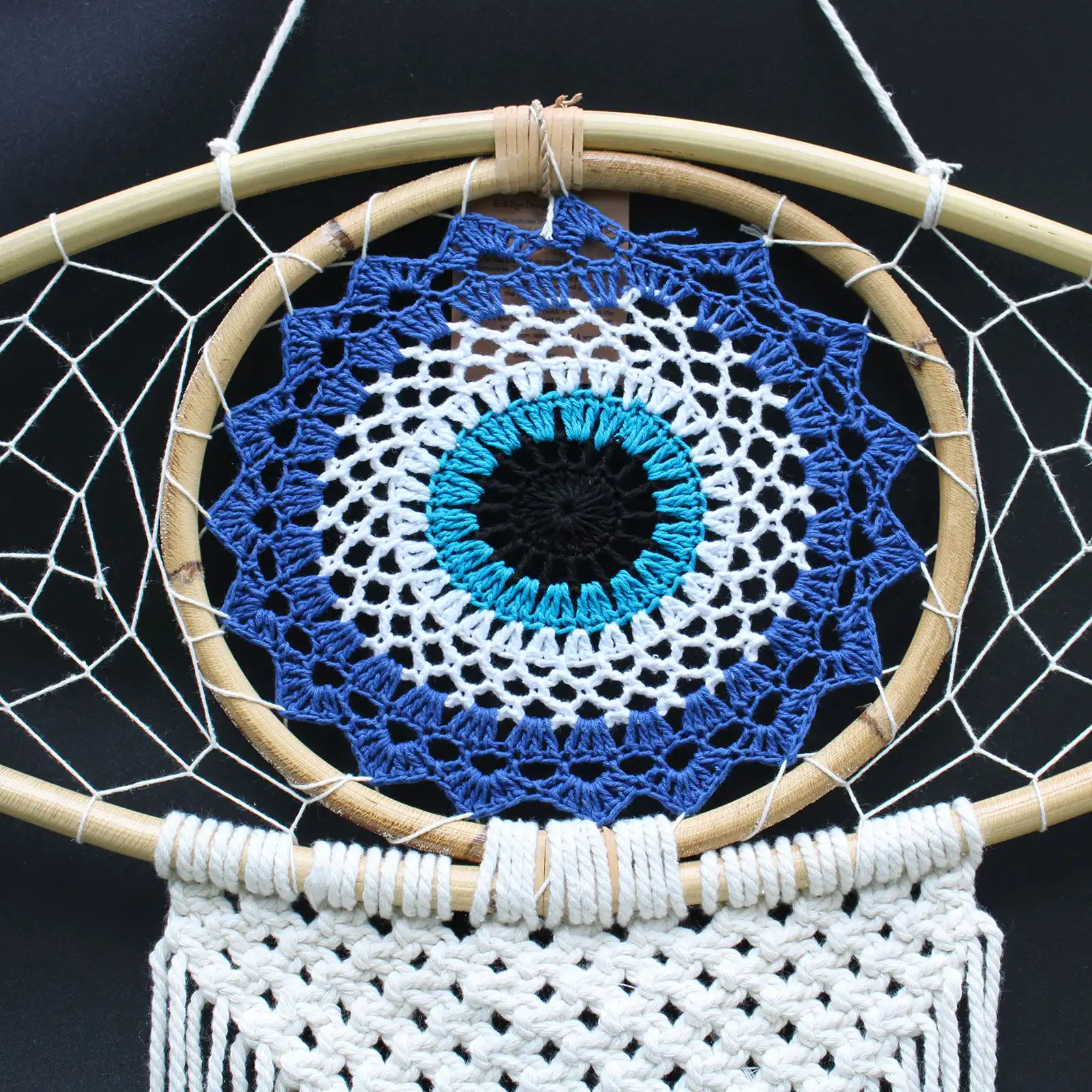 Protection Dream Catcher – Lrg Macrame Evil Eye Blue/White/Black | www.artisangoods.co.uk 3 Protection Dream Catcher – Lrg Macrame Evil Eye Blue/White/Black | www.artisangoods.co.uk 2