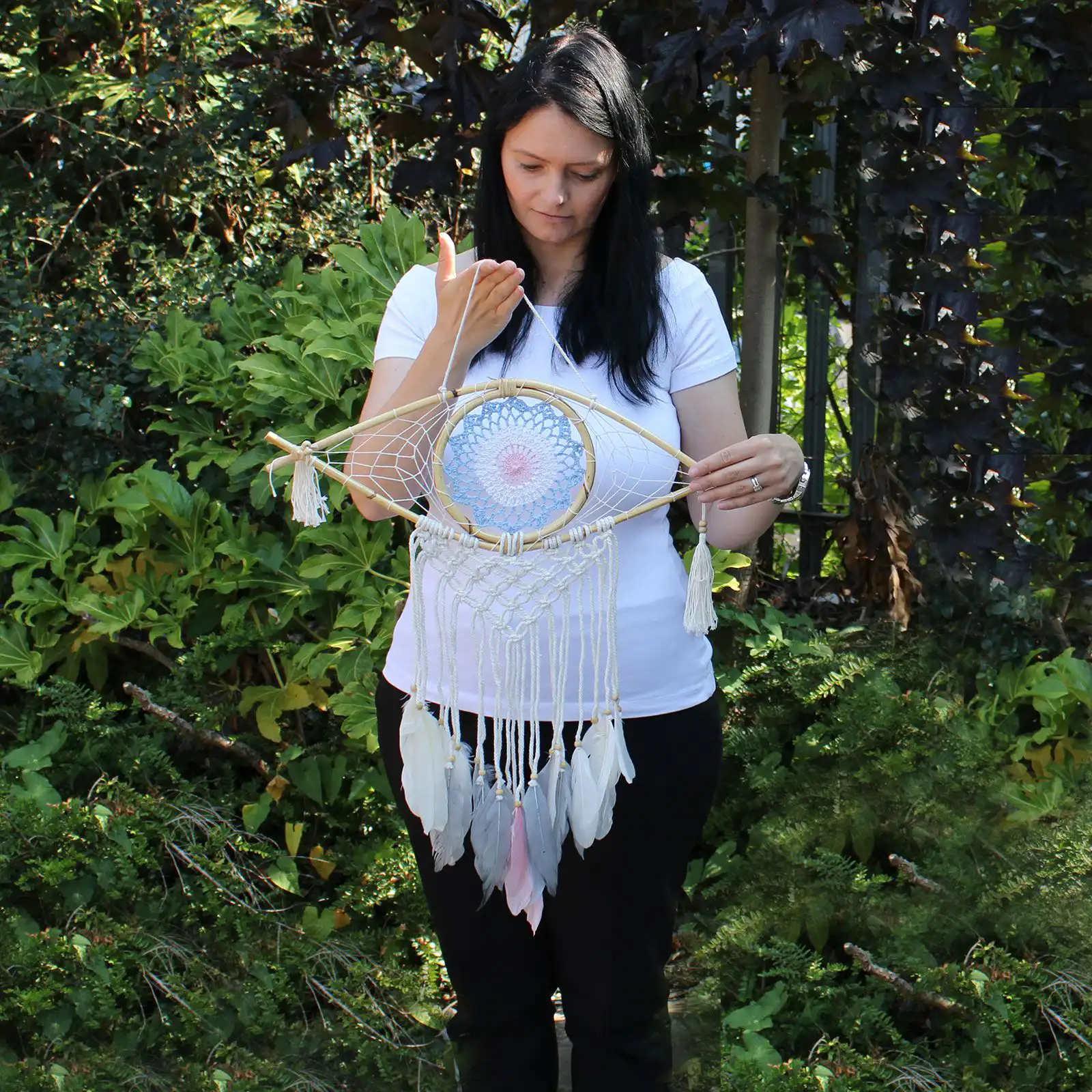 Protection Dream Catcher – Med Macrame Evil Eye Blue/White/Black | www.artisangoods.co.uk 4 Protection Dream Catcher – Med Macrame Evil Eye Blue/White/Black | www.artisangoods.co.uk 3