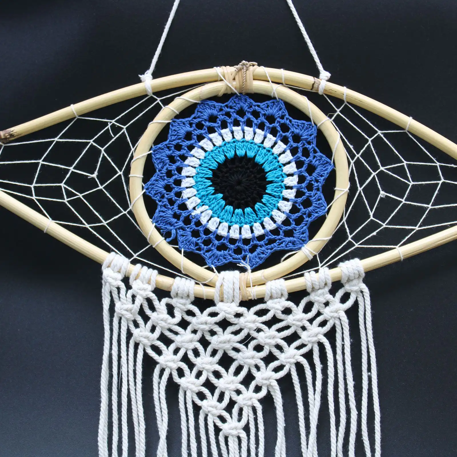 Protection Dream Catcher – Med Macrame Evil Eye Blue/White/Black | www.artisangoods.co.uk 3 Protection Dream Catcher – Med Macrame Evil Eye Blue/White/Black | www.artisangoods.co.uk 2