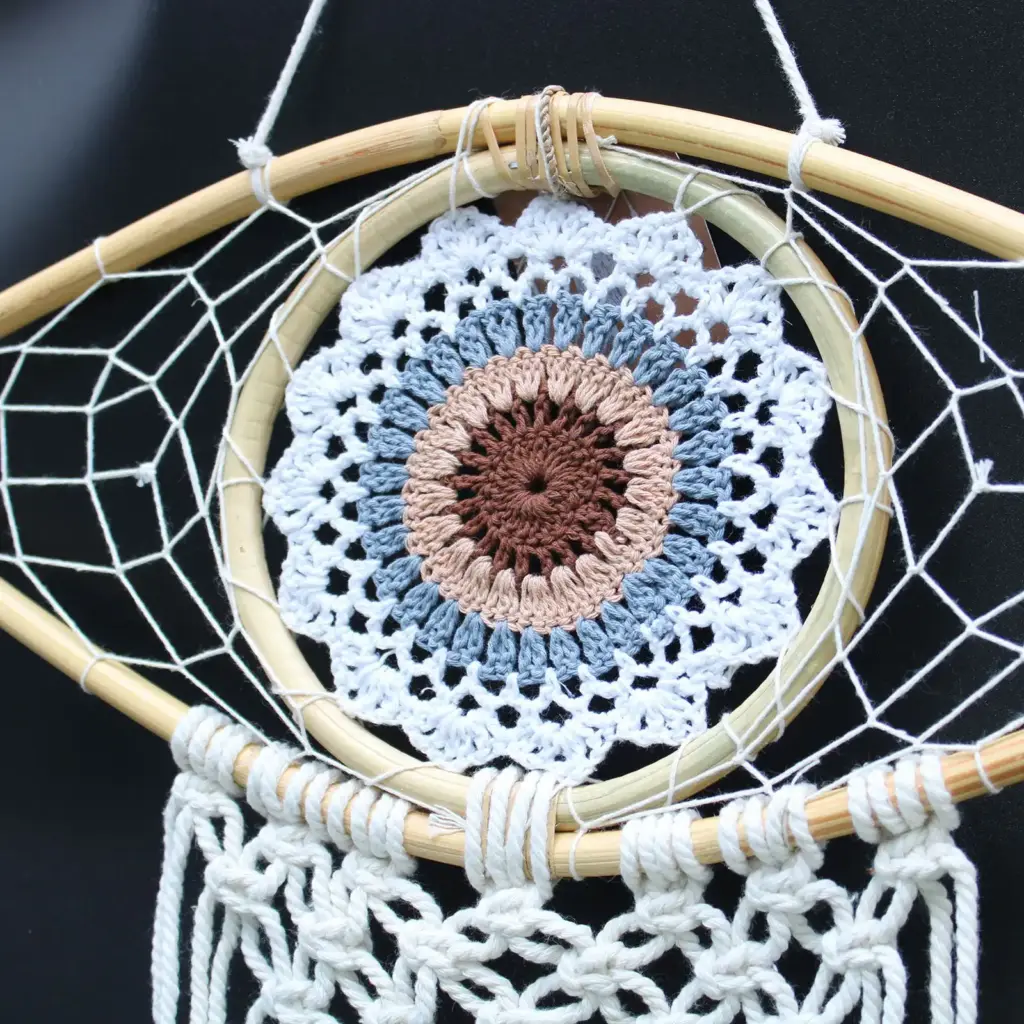 Protection Dream Catcher – Med Macrame Evil Eye White/ Grey/Brown | www.artisangoods.co.uk 2 Protection Dream Catcher – Med Macrame Evil Eye White/ Grey/Brown | www.artisangoods.co.uk 2