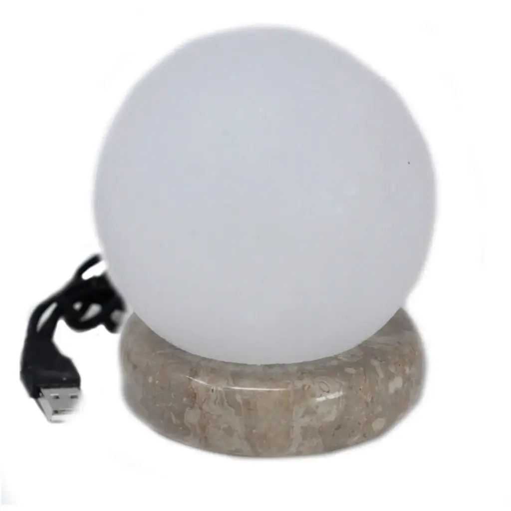 Quality USB Ball WHITE Salt Lamp – 9 cm (multi) | www.artisangoods.co.uk