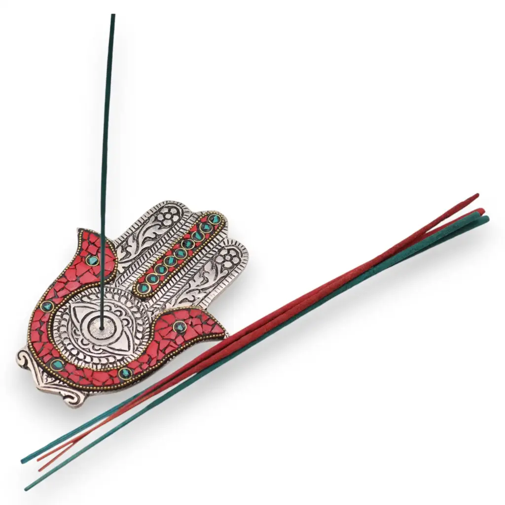 Red & Green Small Hamsa Incense Holder | www.artisangoods.co.uk 2 Red & Green Small Hamsa Incense Holder | www.artisangoods.co.uk 2