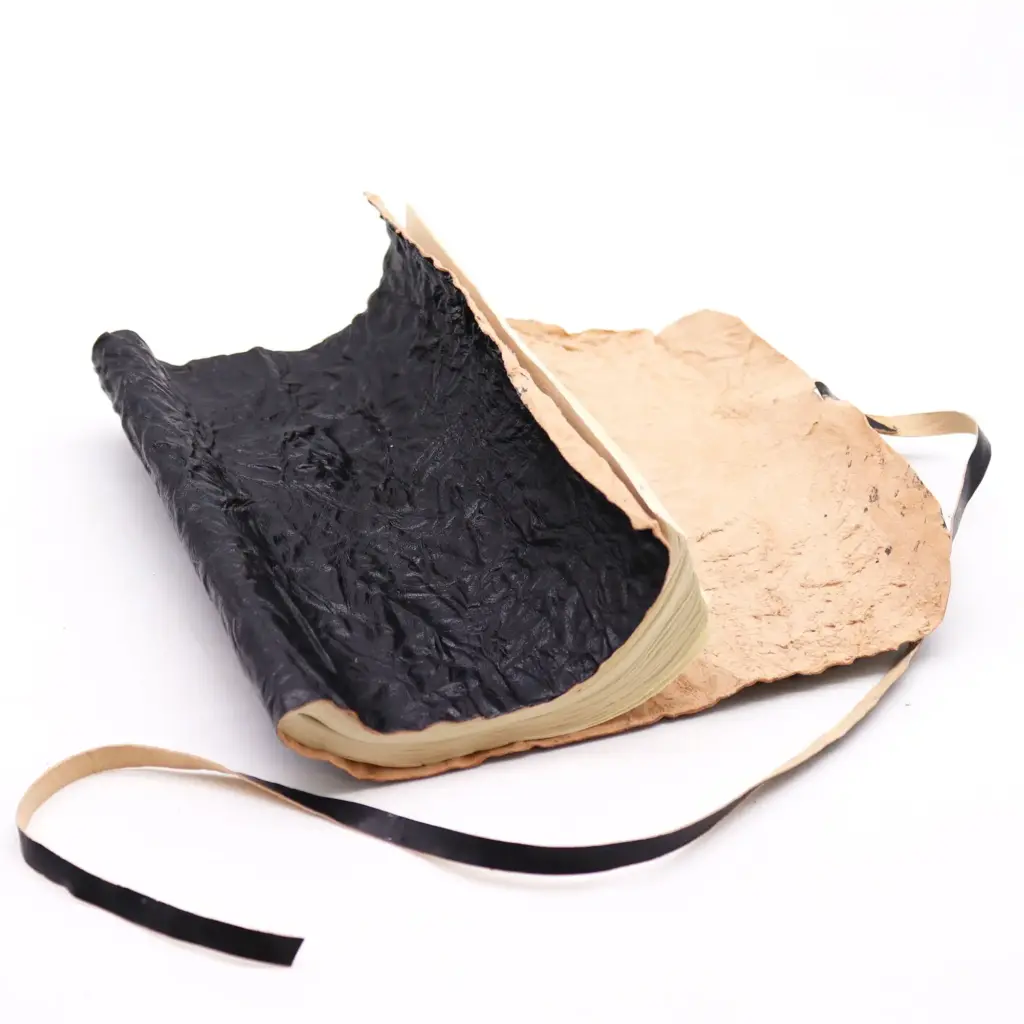 Rolled Leather Travel Notebook – 96 pages – Black  21x15cm | www.artisangoods.co.uk 3