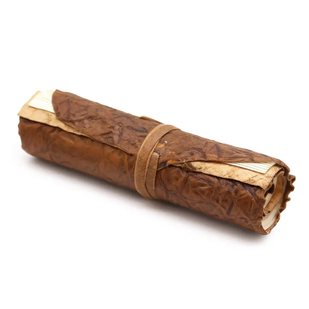 Rolled Leather Travel Notebook – 96 pages – Natural  21x15cm | www.artisangoods.co.uk