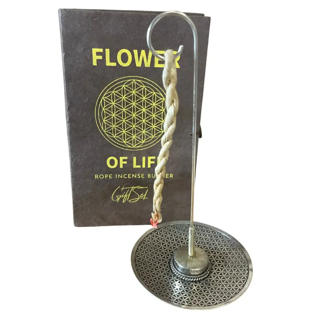 Rope Incense and Silver Plated Holder Set – Flower of Life | www.artisangoods.co.uk