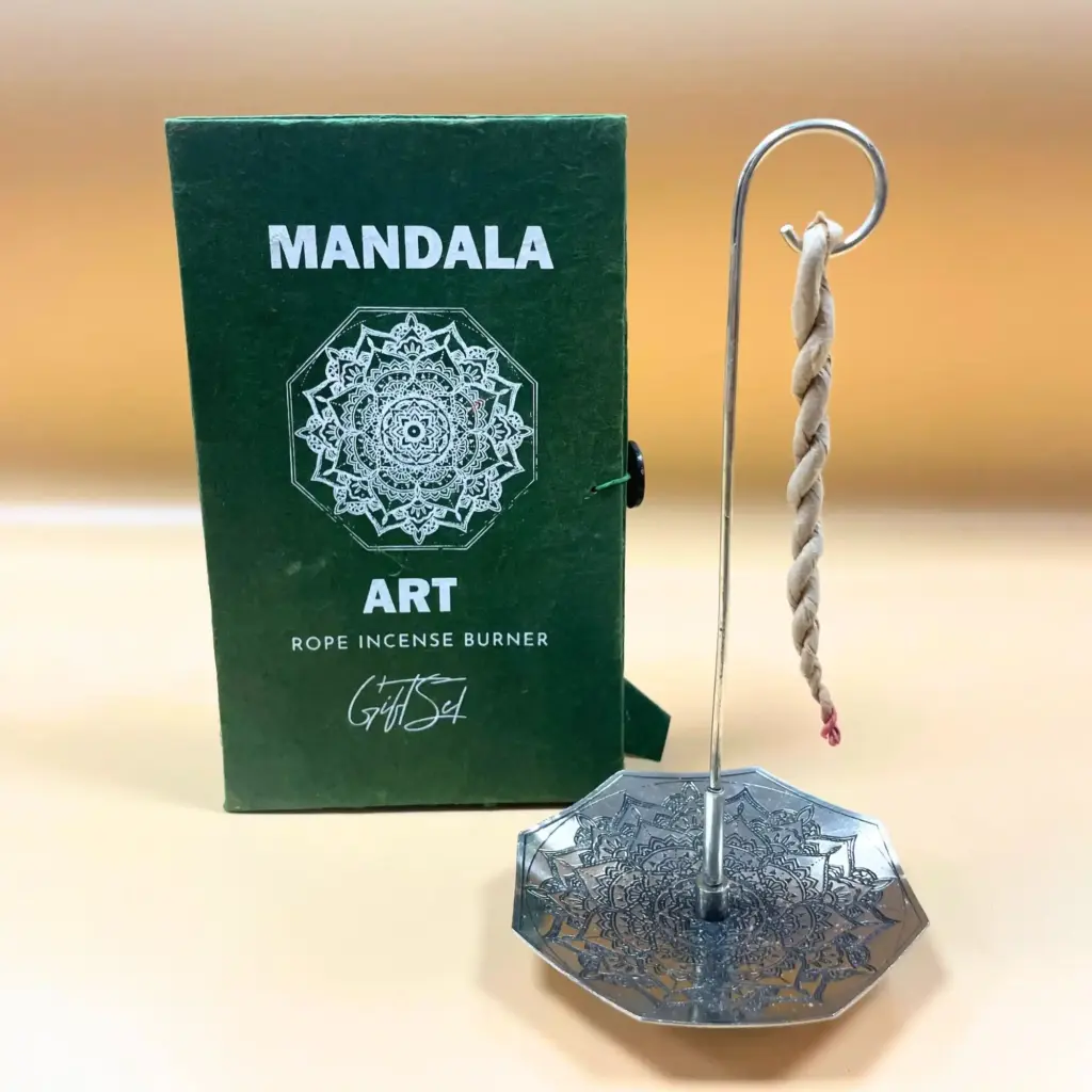 Rope Incense and Silver Plated Holder Set – Mandala Flower | www.artisangoods.co.uk 5