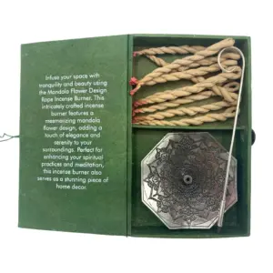 Rope Incense and Silver Plated Holder Set – Mandala Flower | www.artisangoods.co.uk 4