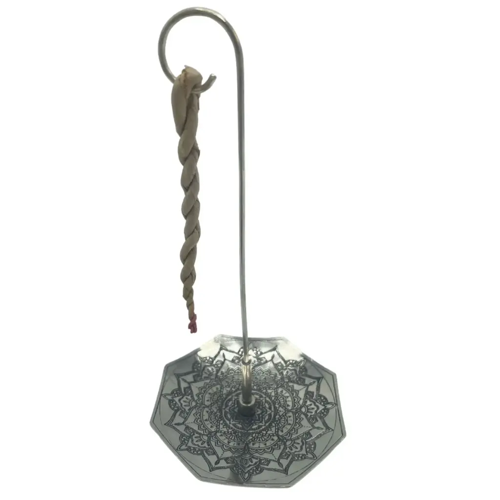 Rope Incense and Silver Plated Holder Set – Mandala Flower | www.artisangoods.co.uk 2