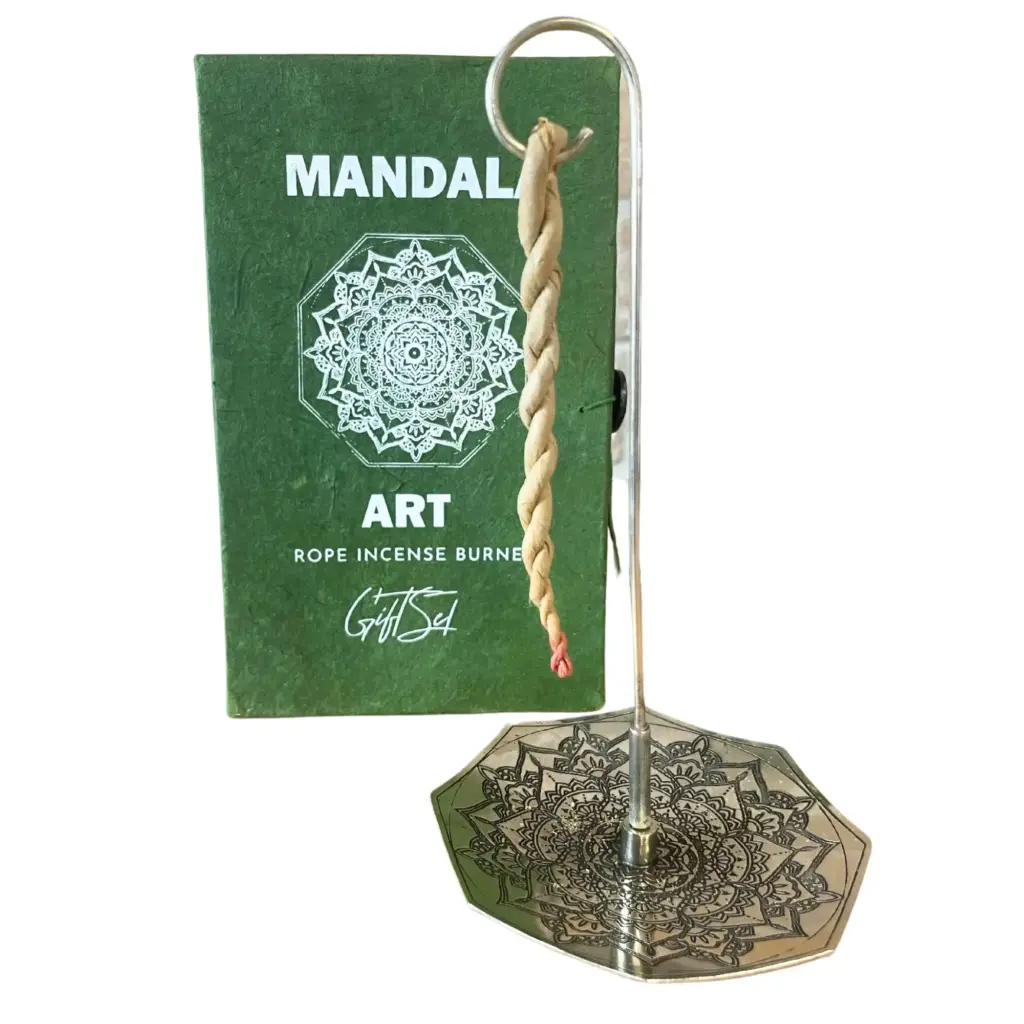 Rope Incense and Silver Plated Holder Set – Mandala Flower | www.artisangoods.co.uk