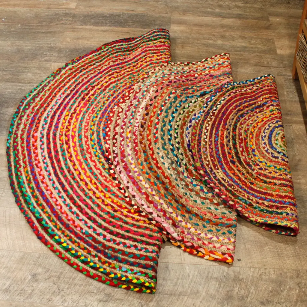 Round Jute and Recycled Cotton Rug – 150 cm | www.artisangoods.co.uk 4