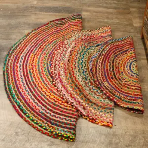 Round Jute and Recycled Cotton Rug – 90 cm | www.artisangoods.co.uk 4