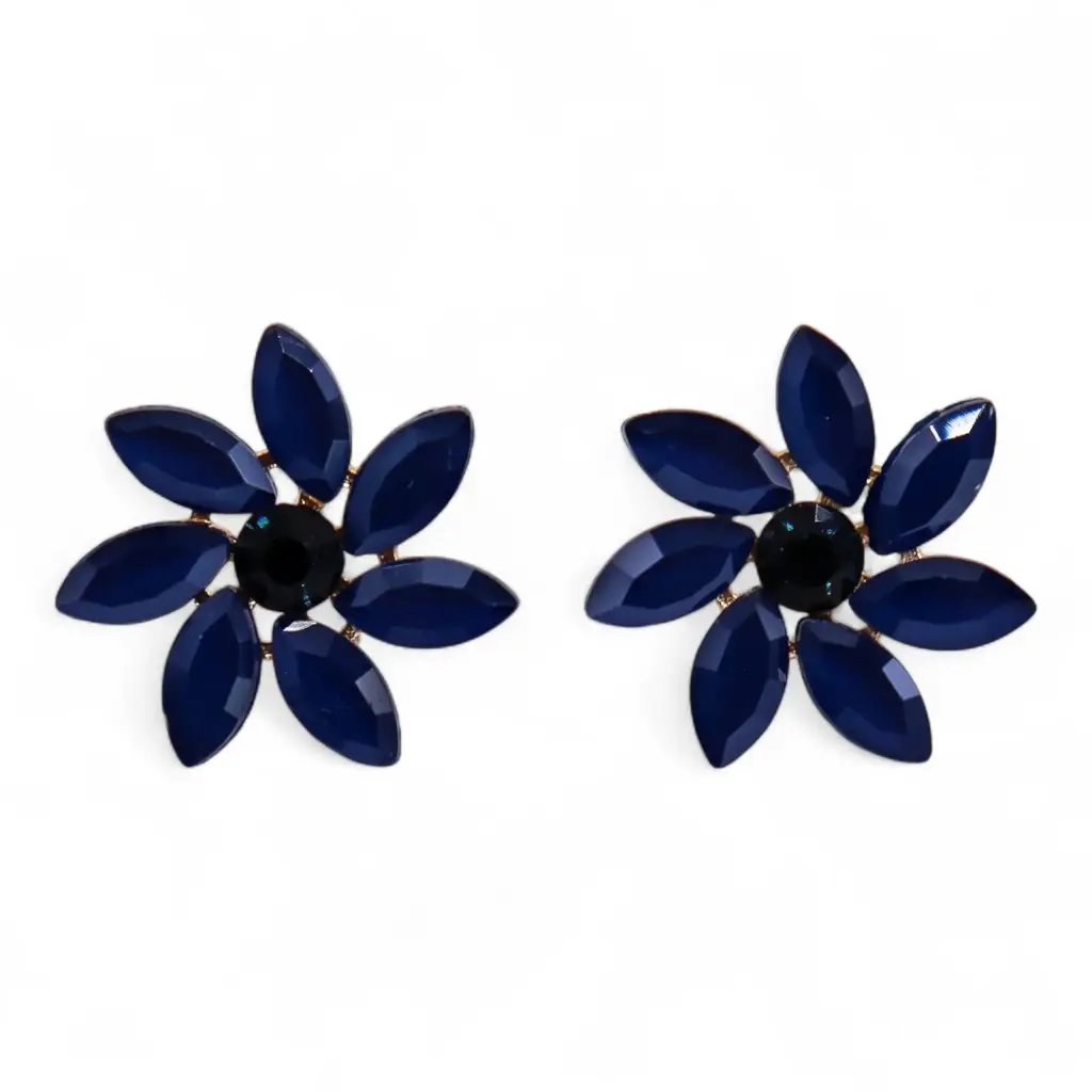 Royal Blue – Vintage Glass – Flowers – Earrings | www.artisangoods.co.uk 2