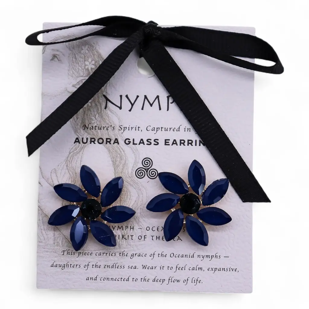 Royal Blue – Vintage Glass – Flowers – Earrings | www.artisangoods.co.uk