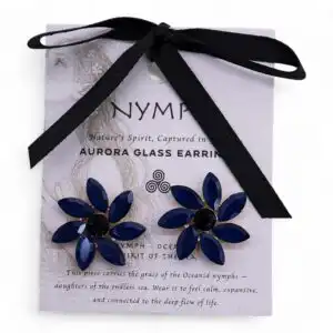 Royal Blue – Vintage Glass – Flowers – Earrings | www.artisangoods.co.uk 1