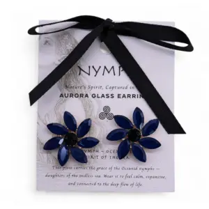 Royal Blue – Vintage Glass – Flowers – Earrings | www.artisangoods.co.uk 4